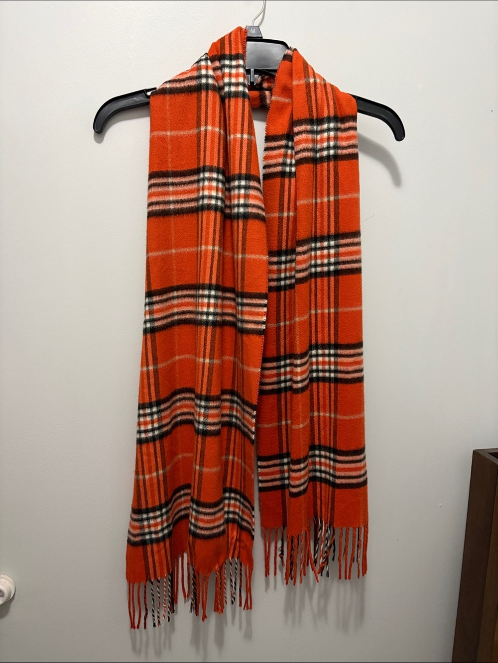 Orange Plaid Fringe Scarf - Men Accessories